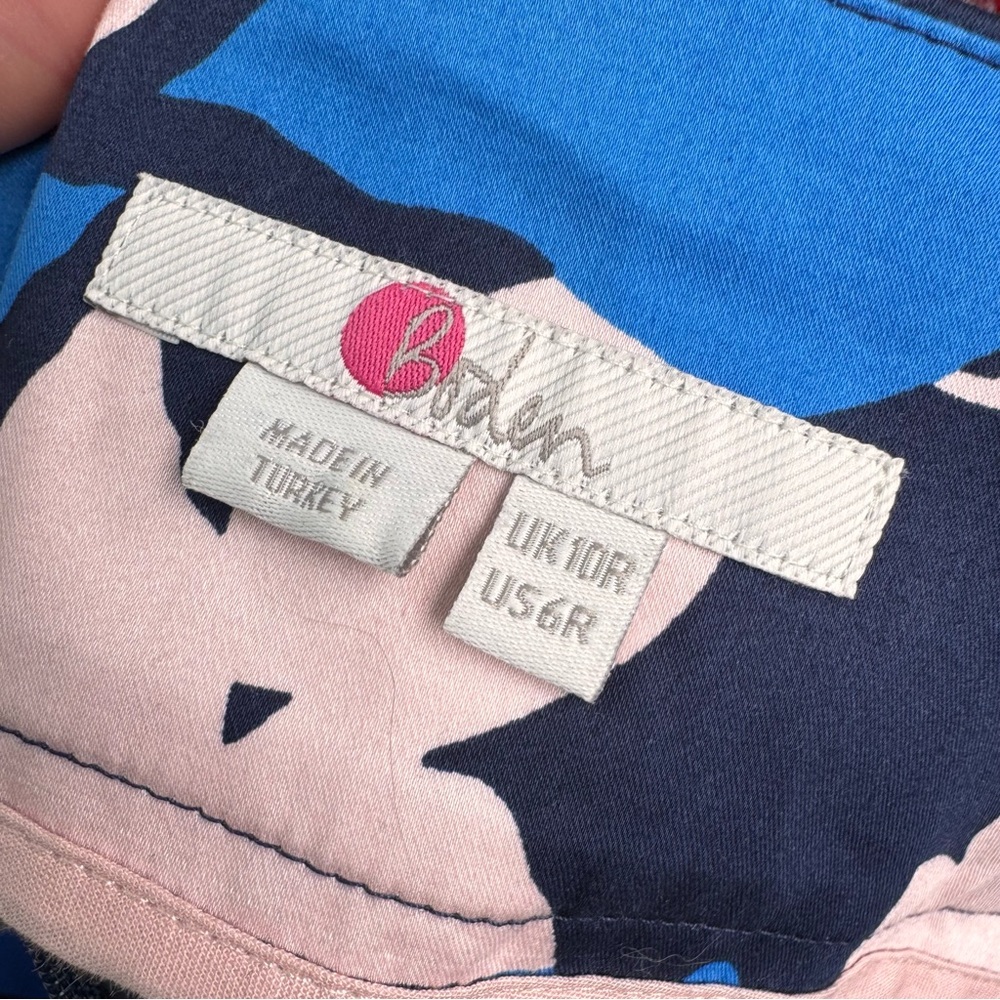 Boden // blue, pink floral print belted midi skirt size 6 jun2 - Picture 8 of 10